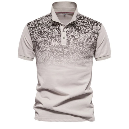 Herren Poloshirt Mit Farbverlauf Und Dehnbarer Baumwoll Mix