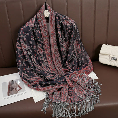 Damen Winterschal Kaschmir Pashmina Luxus Druck warm Stolen Foulard Baumwolle