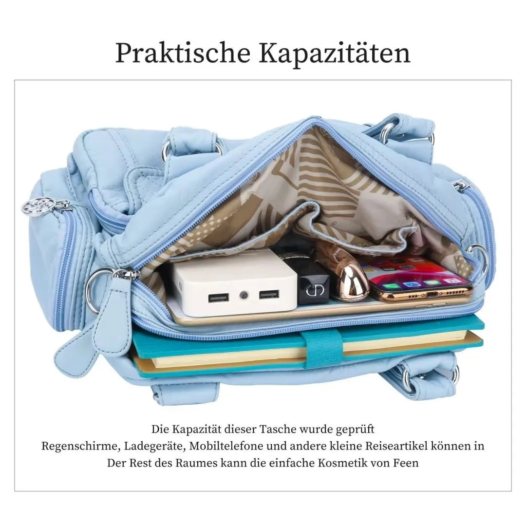 Damen-Handtasche Vintage PU-Leder mit Schultergurt und Obergriff Innenfach für Telefon und Geldbörse
