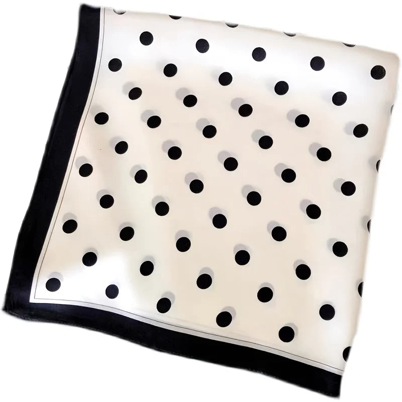 Damen Seidenschal gepunktet quadratisch Kopftuch Hijab Bandana Pashmina C