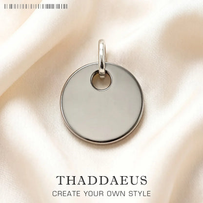 Damen-Charm-Anhänger Hämatit Scheibe Ornament klassisch aus Sterlingsilber