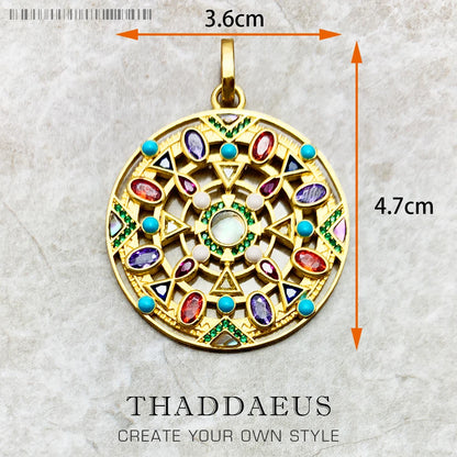 Damen-Charm-Anhänger Amulett magisch Natur Elemente aus Sterlingsilber