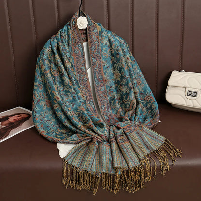 Damen Winterschal Kaschmir Pashmina Luxus Druck warm Stolen Foulard Baumwolle