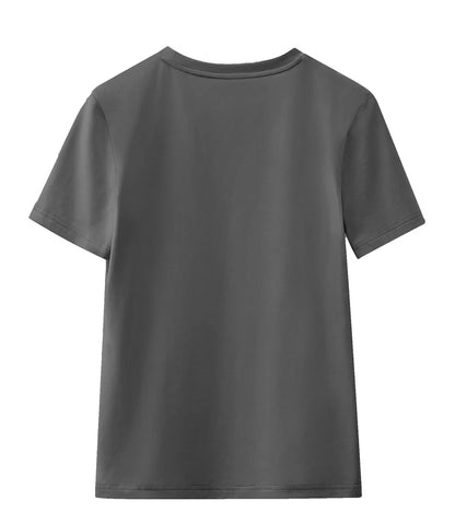 Damen T-Shirt im minimalistischen Stil mit lässigem O-Ausschnitt und kurzen Ärmeln