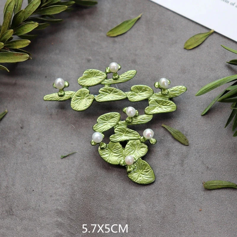 Brosche Pflanze Perle Handgemacht Retro Corsage Damen Mantel