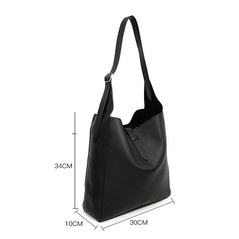 Kalbsleder Hobo-Tasche | Großes Fassungsvermögen
