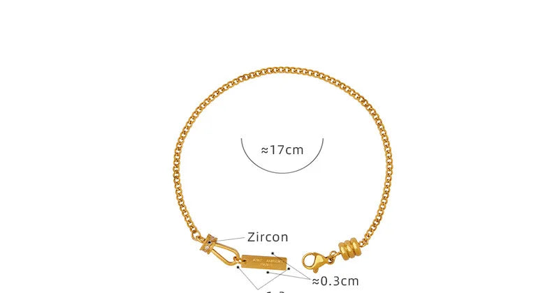 Damen-Gliederarmband mit Zirkonia-Fassung aus Edelstahl