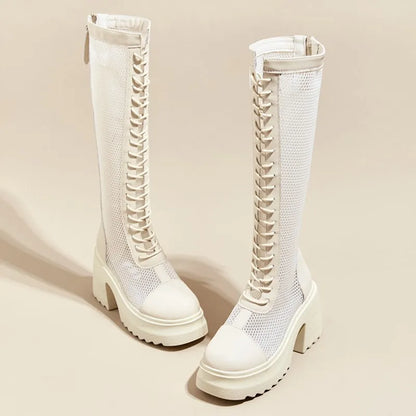 Damen Hochhackige Plattform Stiefel im Sommer im Römischen Stil