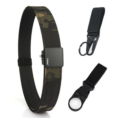 Herren-Taktischer Gürtel aus Nylon mit Metall-Automatik-Schnalle, robuster Alltags- und Arbeitsgürtel