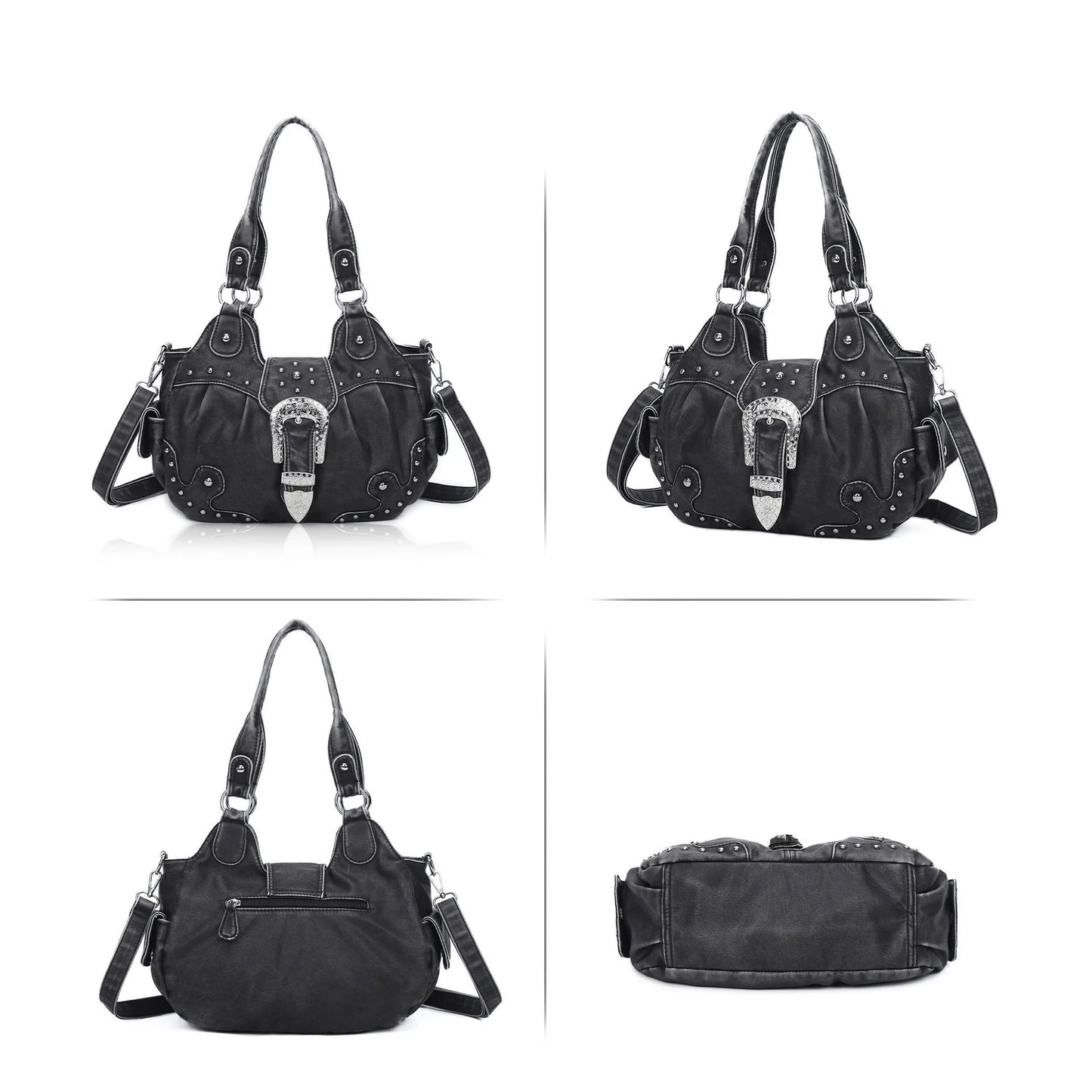 Damen-Handtasche aus PU Leder Leopardenmuster Top-Handle Tragegriff Mit Innenfächern und Reißverschlussfach