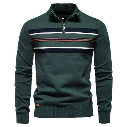 Herren Pullover aus Baumwolle mit Stehkragen für lässige Business-Looks