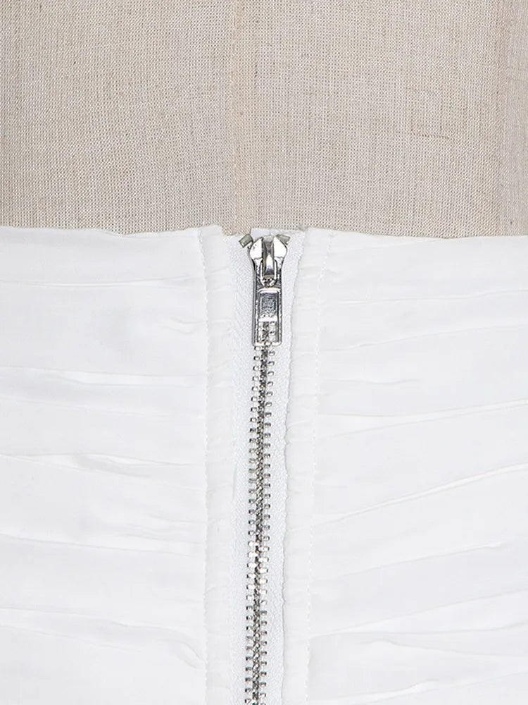 Patchwork-Jeansshorts mit Taschen und unregelmäßigem Design für Damen – High-Waist und Reißverschluss-Detail