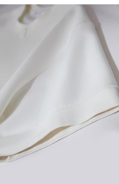 Damen T-Shirts im Minimalismus-Stil mit losem Patchwork und Dekoration