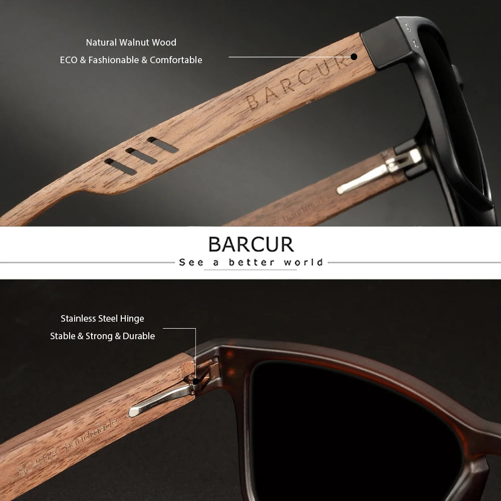 Sonnenbrille Holz Walnuss Marken-Design polarisiert UV400 Herren Damen