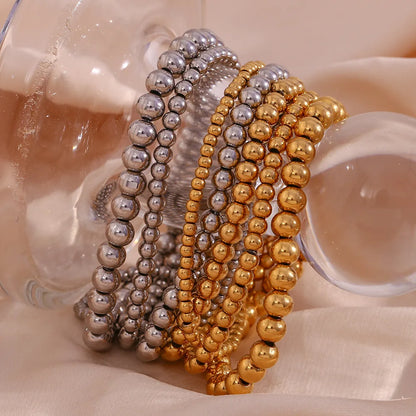 Damen-Perlenarmband mit Farbverlauf aus Edelstahl