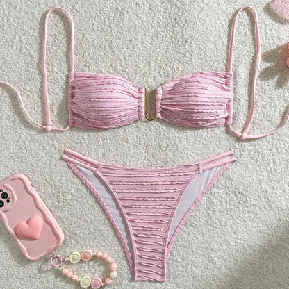 Gestreifter Bikini-Set für Damen – Sexy Bademode im brasilianischen Stil für Strand und Pool