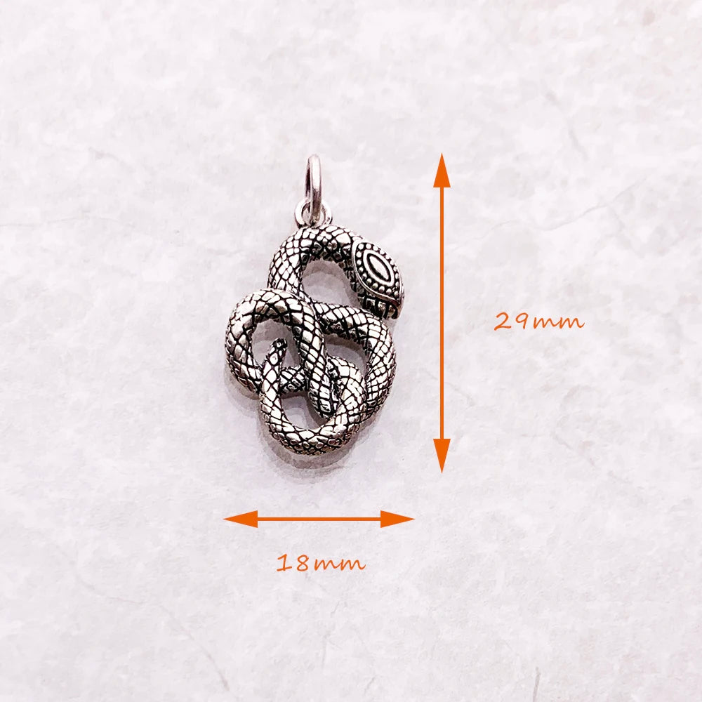 Damen-Charm-Anhaenger Schlange Vintage aus Sterlingsilber