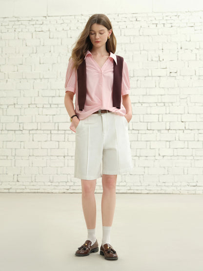 Minimalistisches Damen-T-Shirt mit modischem Design und kurzen Ärmeln – lockerer, figurbetonter Schnitt für den Sommer