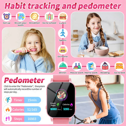 LIGE Neue Kind Kamera Smart Uhr LED Video Aufnahme Studie Karten Geschichte Buch Spiele Kalorien Student Kind Smartwatch Junge Mädchen Geschenk