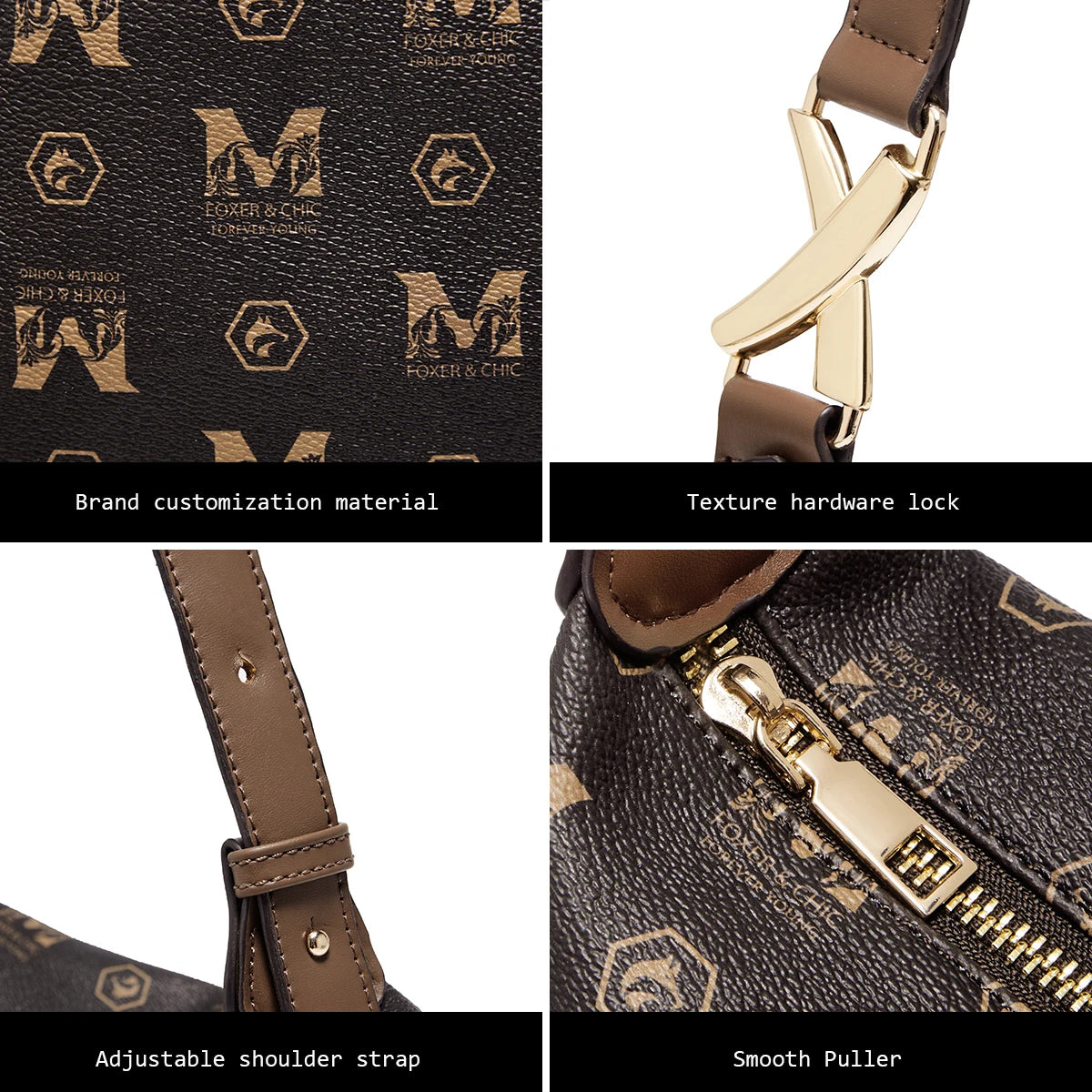 Damen Schultertasche aus PVC-Leder im Retro-Hobo-Stil mit großem Fassungsvermögen