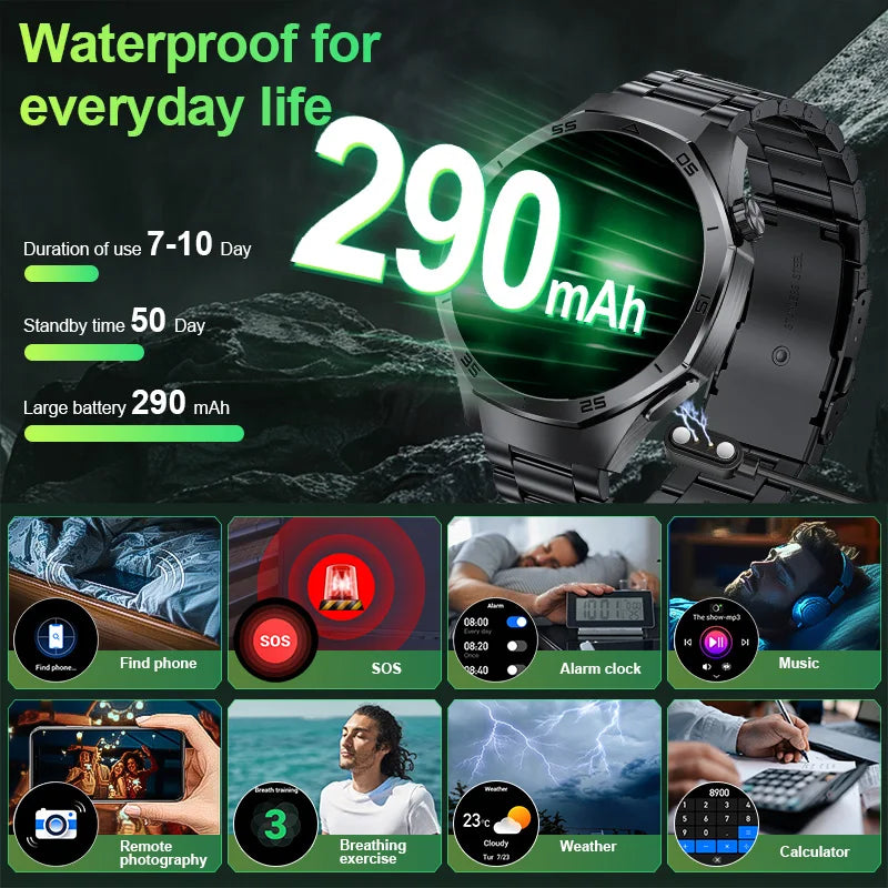 LIGE 2025 Neue wasserdichte, robuste Smartwatch, 100+ Sport, wasserdicht, Herzfrequenz, Blutdruck, Bluetooth, Anruf, Smartwatch, 3,3 Zoll