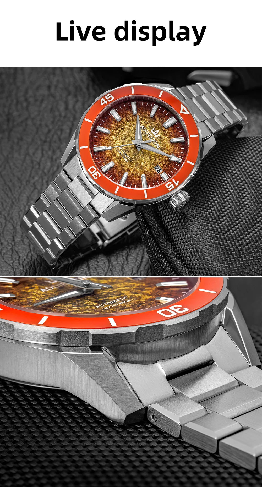 Herren-Taucheruhr mit Miyota-9015-Automatikwerk und Saphirglas