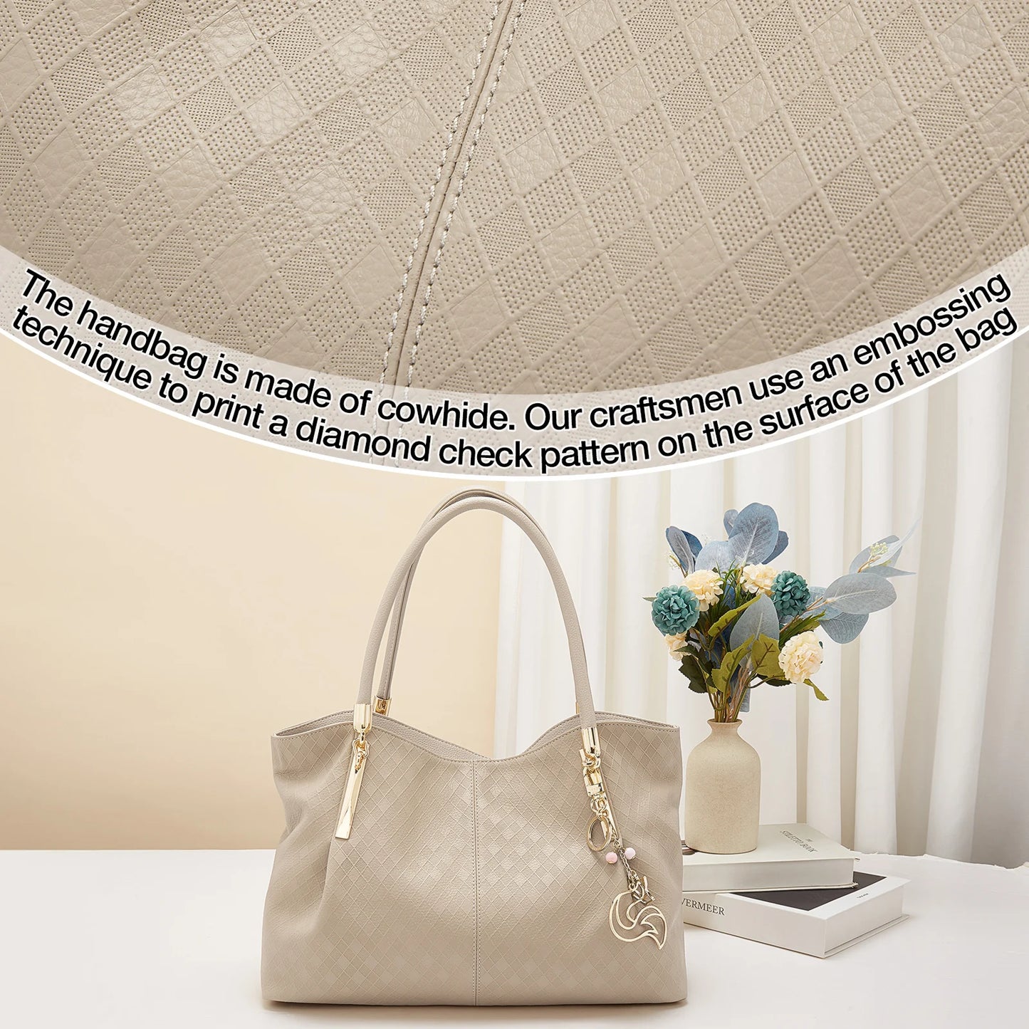 Damen Schultertasche aus Genuine Leather im eleganten Stil