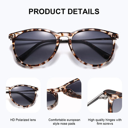 Damen-Sonnenbrille oval Leopard PC Farbverlauf UV400 polarisiert