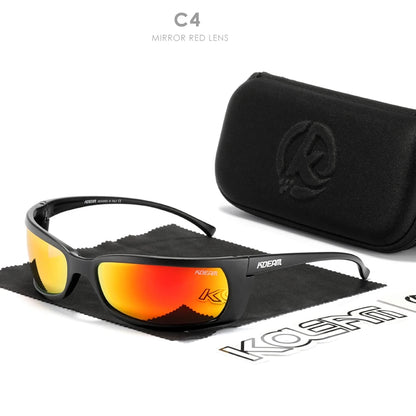 Sonnenbrille Sport UV400 polarisiert leicht Angeln Reißverschlussetui Unisex