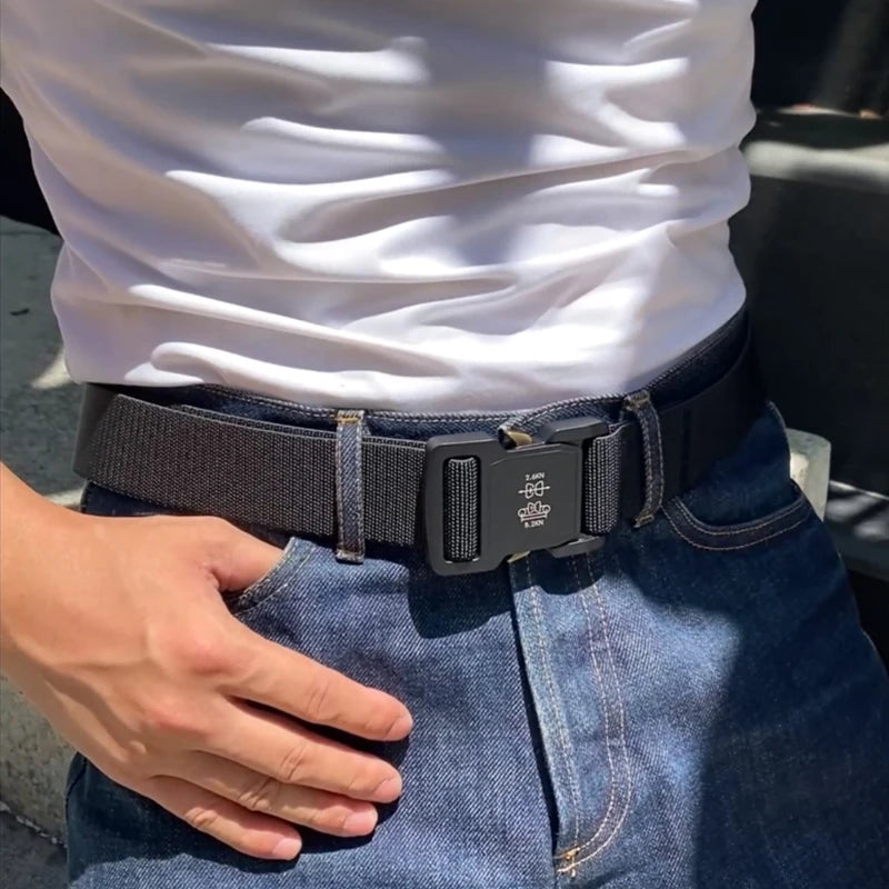 Herren-Gürtel Elastischer mit Aluminium-Schnellverschluss für Outdoor und Freizeit Alltags­tauglich