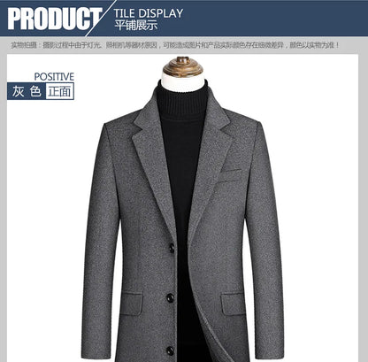 Wollmantel für Herren in Schwarz-Grau – Modern & elegant