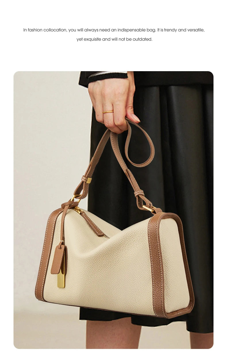 Damen-Schultertasche Vintage-Charme aus Spaltleder Alltagsbegleiterin für Stil und Funktion im Alltag