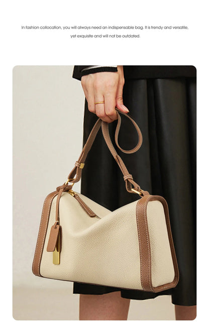 Damen-Schultertasche Vintage-Charme aus Spaltleder Alltagsbegleiterin für Stil und Funktion im Alltag