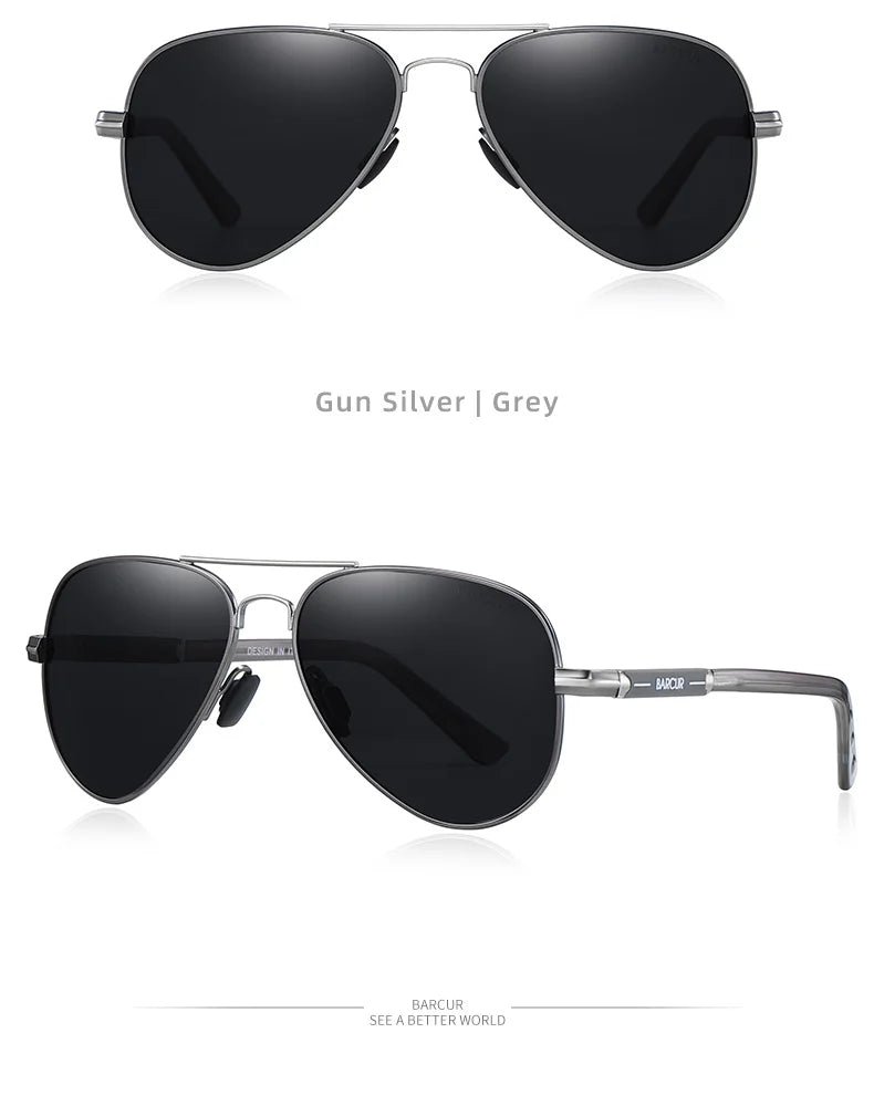Sonnenbrille Pilot Edelstahl polarisiert Spiegel UV400 Fahren Herren