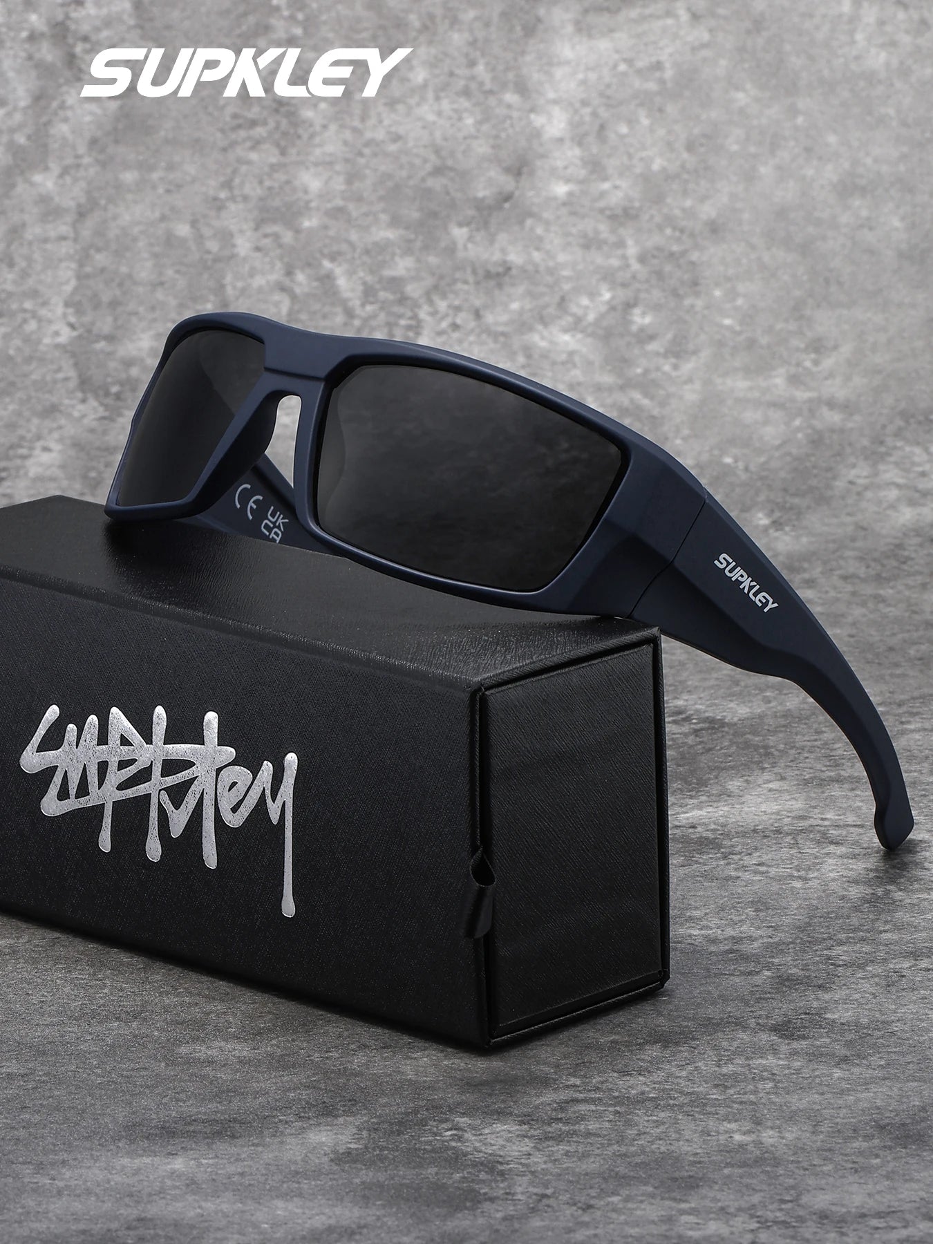 Sonnenbrille Reitstil Rechteck polarisiert UV400 Unisex Geschenk