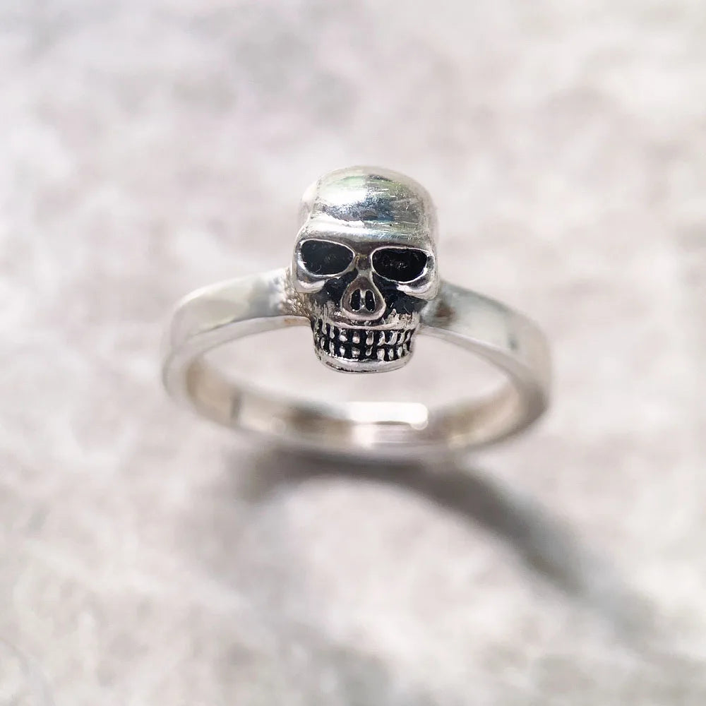 Damen-Ring Totenkopf Punk Rebel aus Sterlingsilber