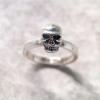 Damen-Ring Totenkopf Punk Rebel aus Sterlingsilber