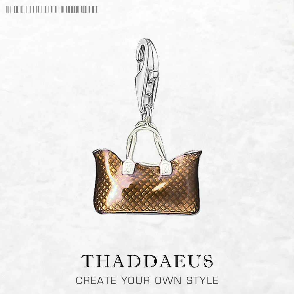 Damen-Charm-Anhänger Tasche Frühling trendig Club aus Sterlingsilber