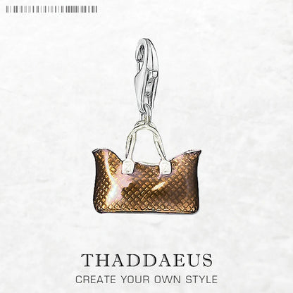 Damen-Charm-Anhänger Tasche Frühling trendig Club aus Sterlingsilber