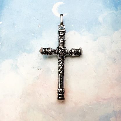 Damen-Charm-Anhänger Talisman-Kreuz außergewöhnlich handgefertigt aus Sterlingsilber