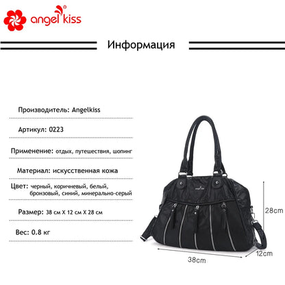 Damen-Handtasche Denim Mit Gepolstertem Tragegriff Und Viel Platz Für Alltag Und Reisen Mit Mehrfachfächern