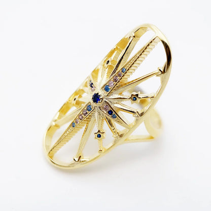 Damen-Ring Stern magisch Boho Vintage aus Sterlingsilber