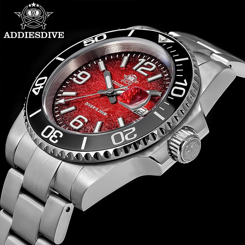 Herren-Taucheruhr 41 mm mit 316L-Stahl und 200 m Tiefe