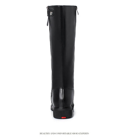 AIYUQI  Women Winter Boots 2025 New Genuine Leather Long Boots Women Big Size 41 42 43 Wool Warm Zipper Riding Boots Women