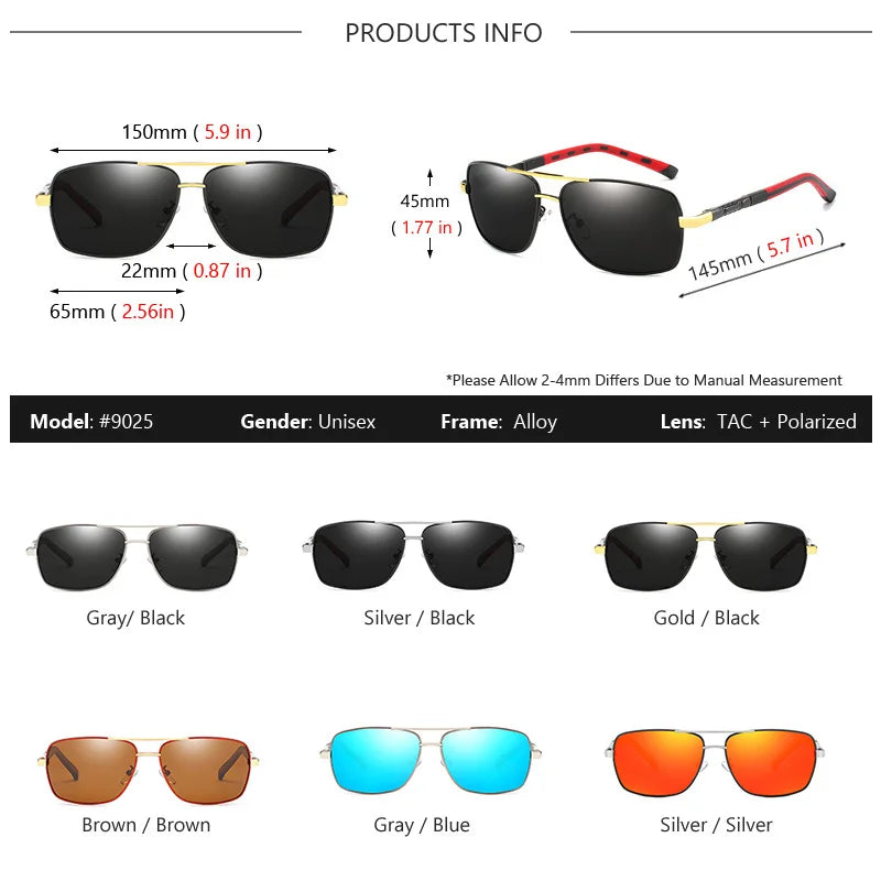 AOWEAR Vintage-Spiegel-Polarisierte Sonnenbrille für Herren und Damen, UV400, Retro-Sonnenbrille, hochwertige Fahrbrille mit Etui