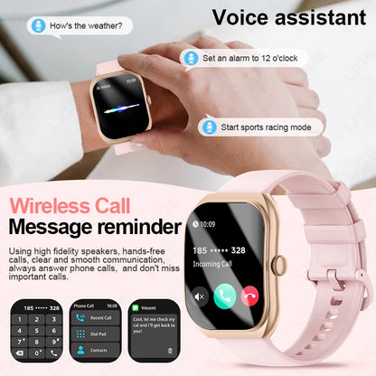 LIGE 2,01'' 3D Gebogene Bildschirm Frauen Smart Uhr Antwort Anruf Schlaf Überwachung Sport Schrittzähler Wasserdichte Intelligente Uhr Damen geschenk