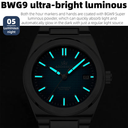 Herren-Automatikuhr mit Saphirglas und BGW9-Leuchtmasse