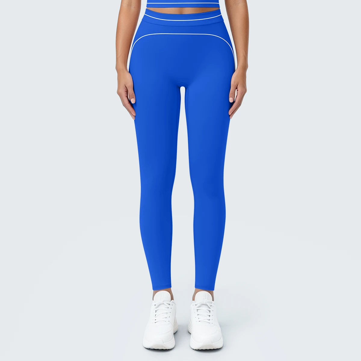 Nahtlose Yoga-Leggings, hochtailliert, royalblau, eng anliegend