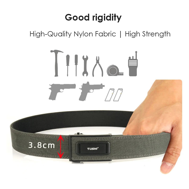 Herren-Taktischer Gürtel Mit Metall-Schnalle Für Outdoor-Einsatz 3,8 cm Breite Aus Polyester