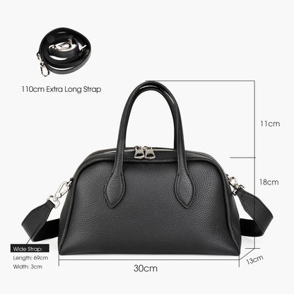 Handtasche Aus Echtem Leder | Top-Handle Abnehmbare Gurte